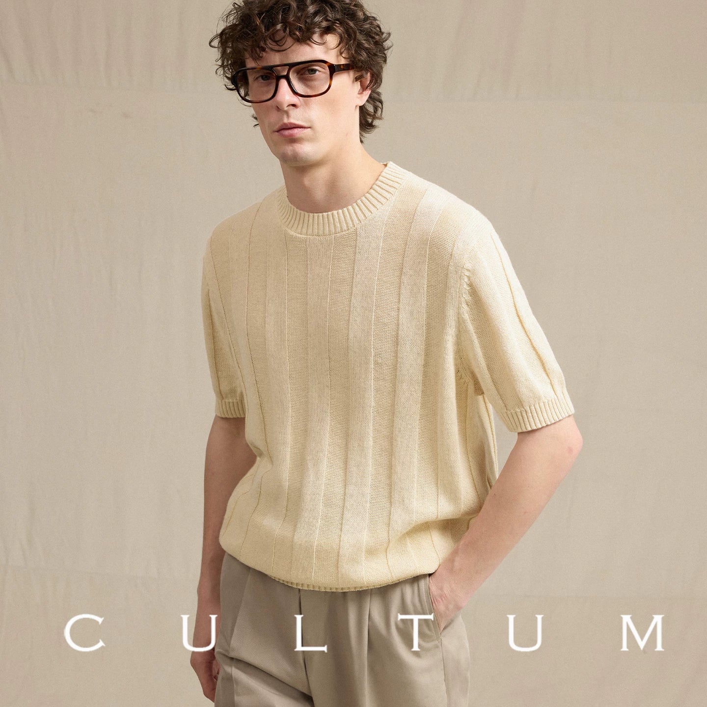 CULTUM Striped Breathable Crewneck Tee