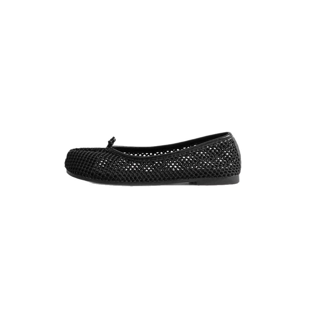 HZxingj Rubber Woven Fishnet Slip-On Tabi