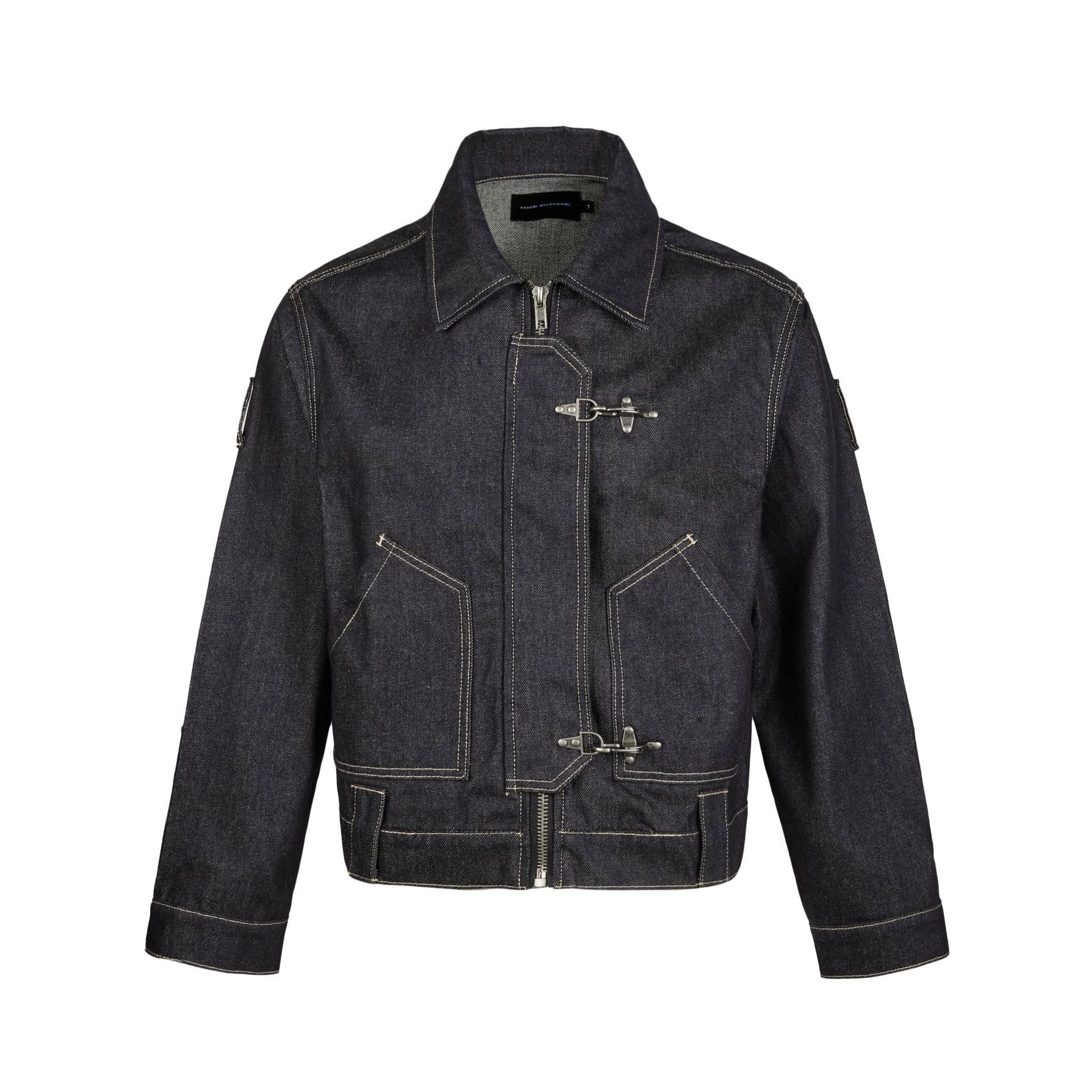 EME Lapel Splicing Short Denim Jacket