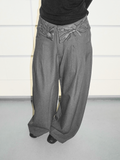 LOUMUTAKU Floral-embroidered Loose-fitting Wide-leg Suit Pants