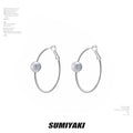SUMIYAKI Pearl Babes Wind Big Circle Earrings