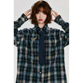 Girlyhalo Vintage Plaid Long Sleeve Shirt