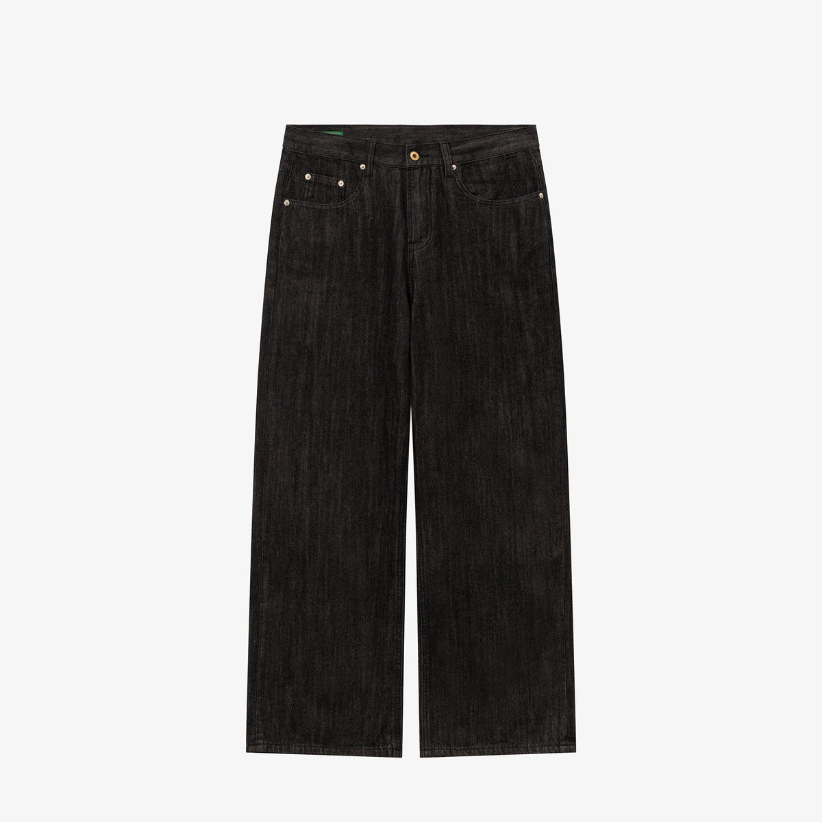 NO LOGO Raw Denim Mid-Rise Straight-Leg Jeans