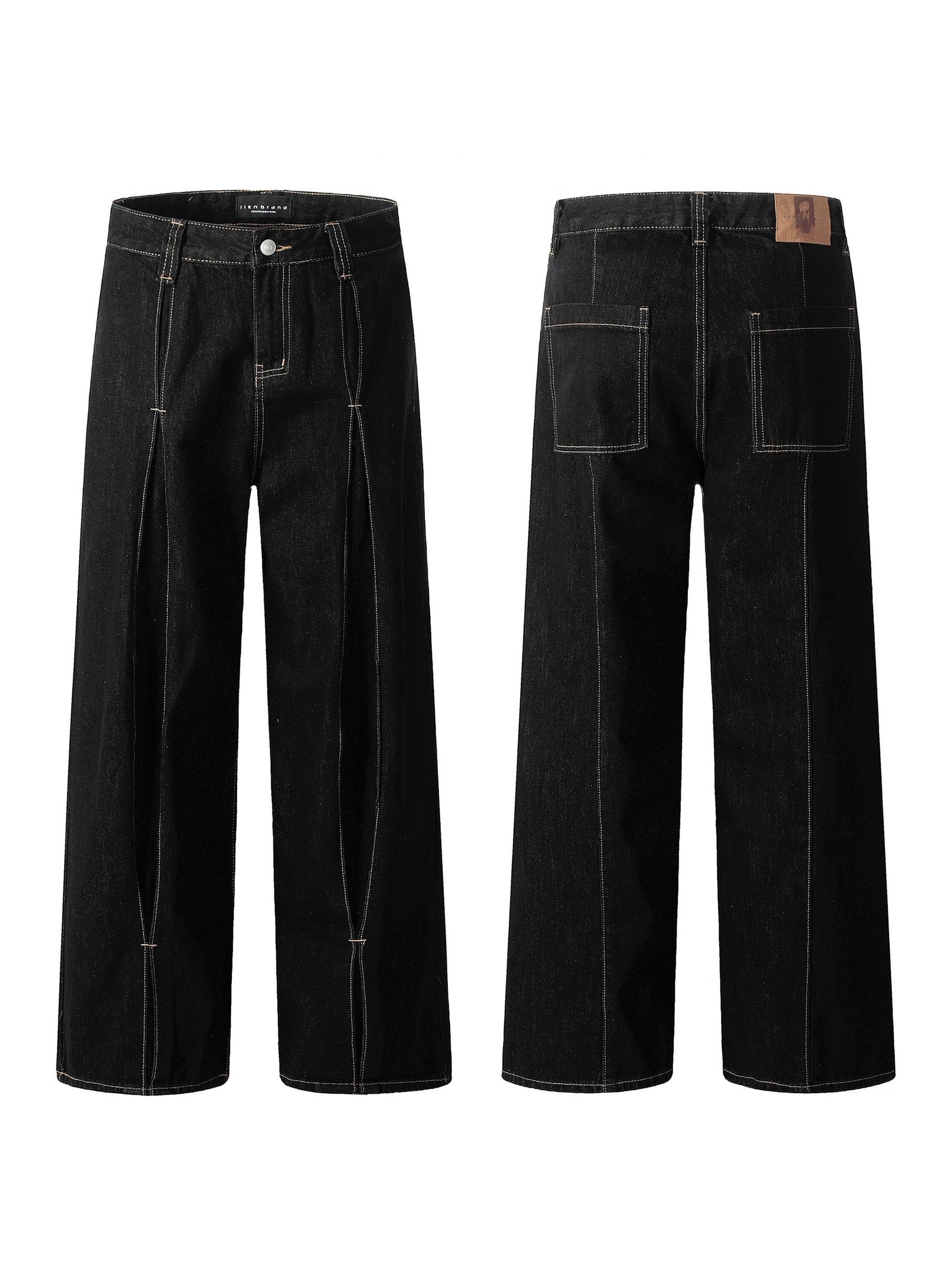11KN Retro Bright Line Casual Wide-leg Trousers