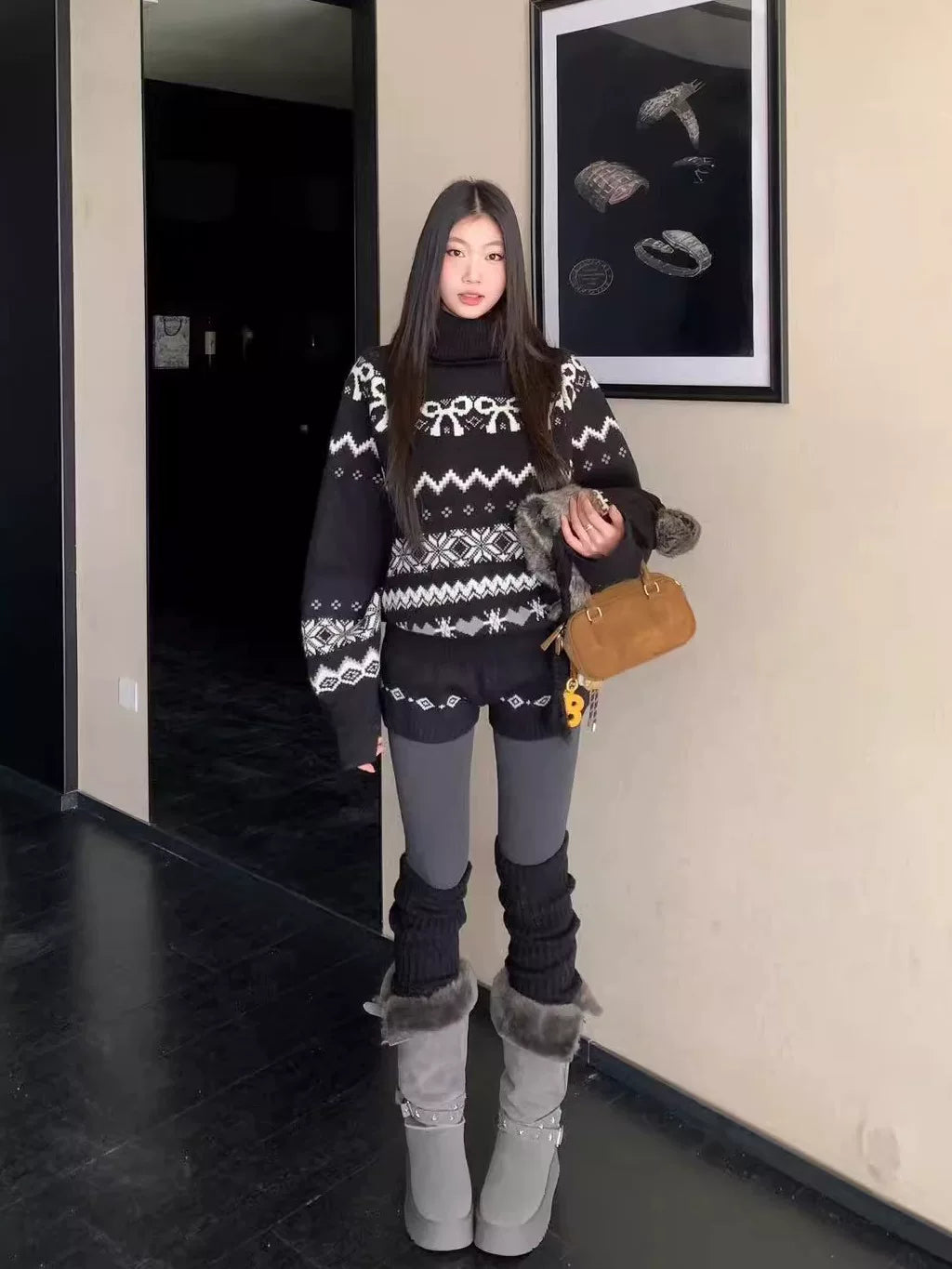 WITHMIN Loose Lazy Style Knitted Fashion Suit