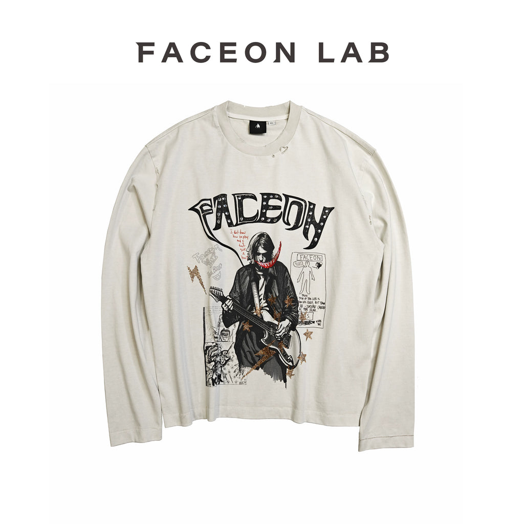 FACEON LAB American High-Street Designer Graffiti Print Base Layer