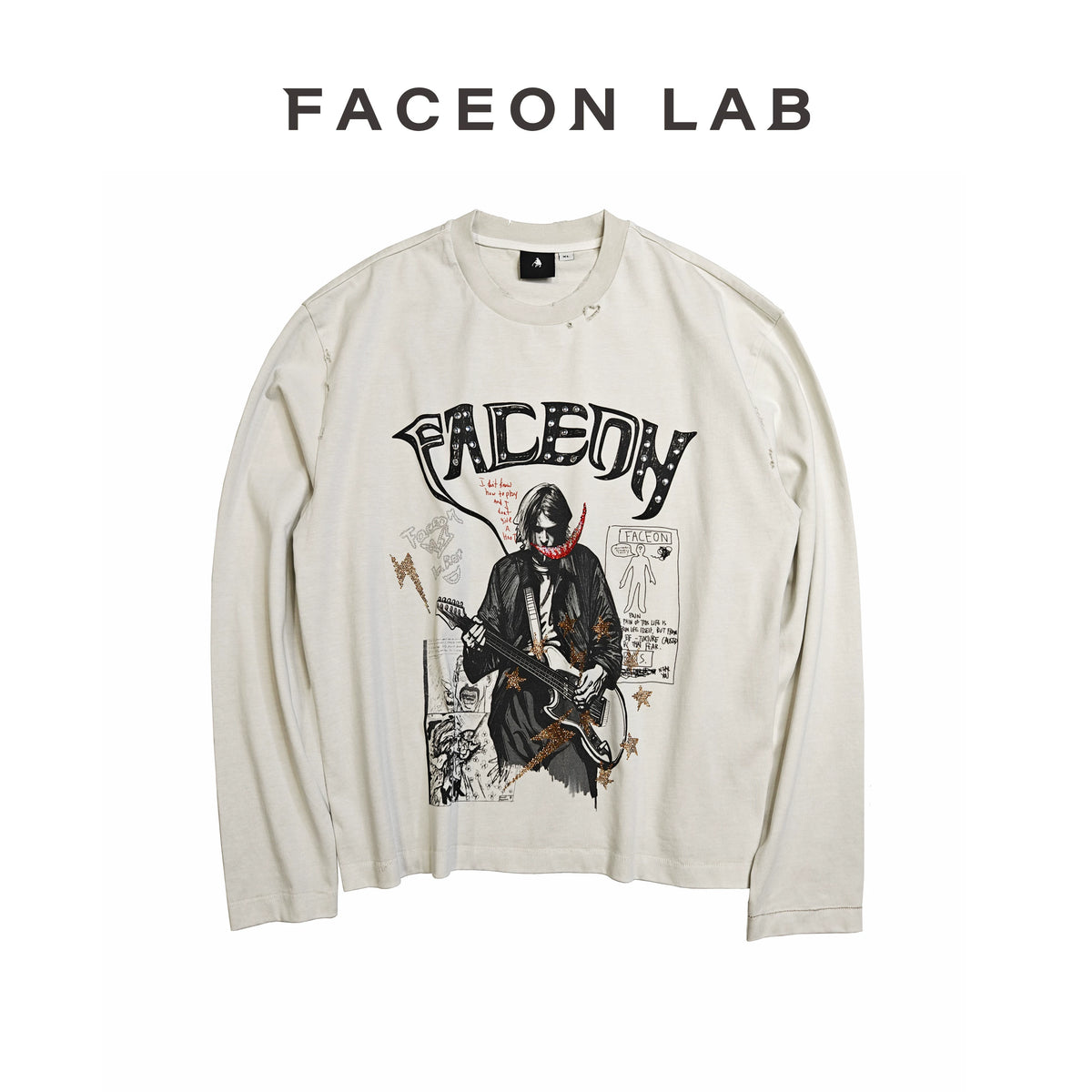 FACEON LAB American High-Street Designer Graffiti Print Base Layer