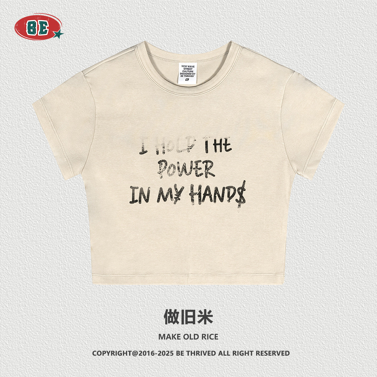 BE Women's Letter tee Slim Fit Crop Top