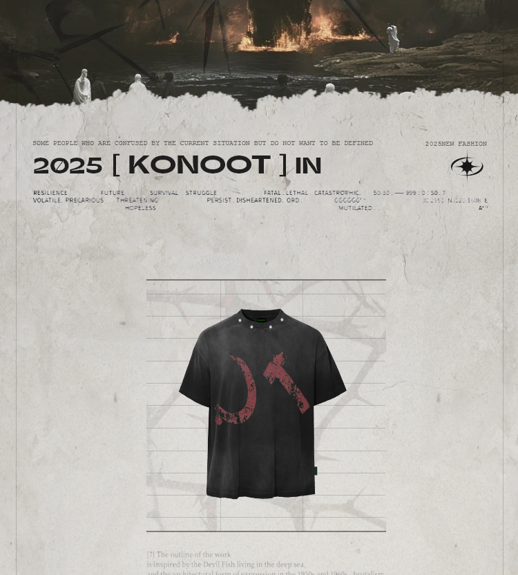 KONOOT Washed Silhouette Old Ice Tee