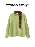 Cantonstory Korean Lazy Crew Neck Loose Knitted Sweater (Clearance)