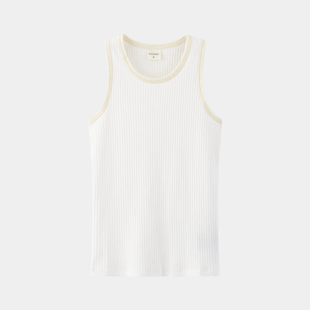 Anniehall Ribbed Contrast Heavyweight Tank Top