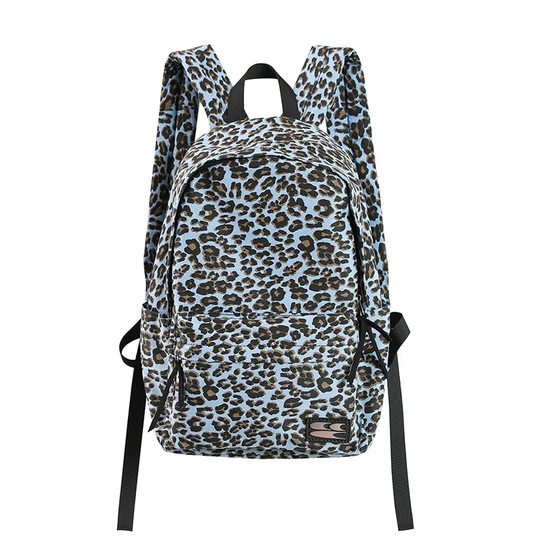 Crying Center Brown Faux Leather Leopard Print Zip-Top Backpack