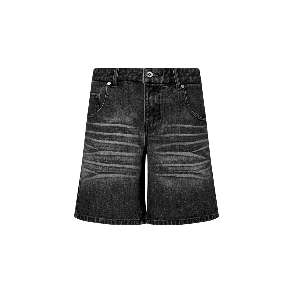 FUNKYFUN Three-dimensional Pullback Cat Whisker Denim Shorts