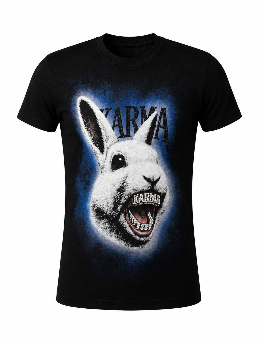 KARMANISTIC Rhinestone Rabbit 400g Breathable Oversized Tee