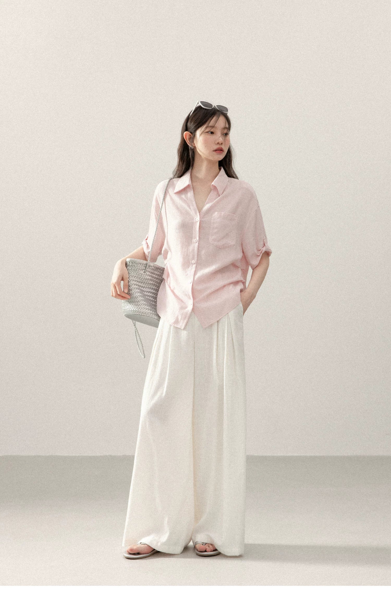 Cantonstory High Waist Straight Suit Casual Pants