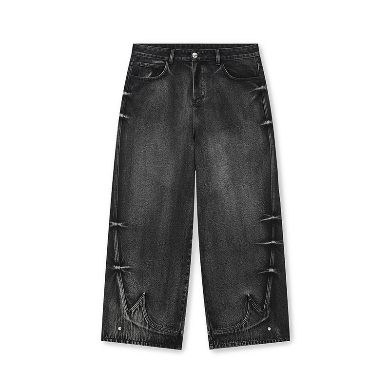 DICETINY Silhouette Splicing Wash Jeans