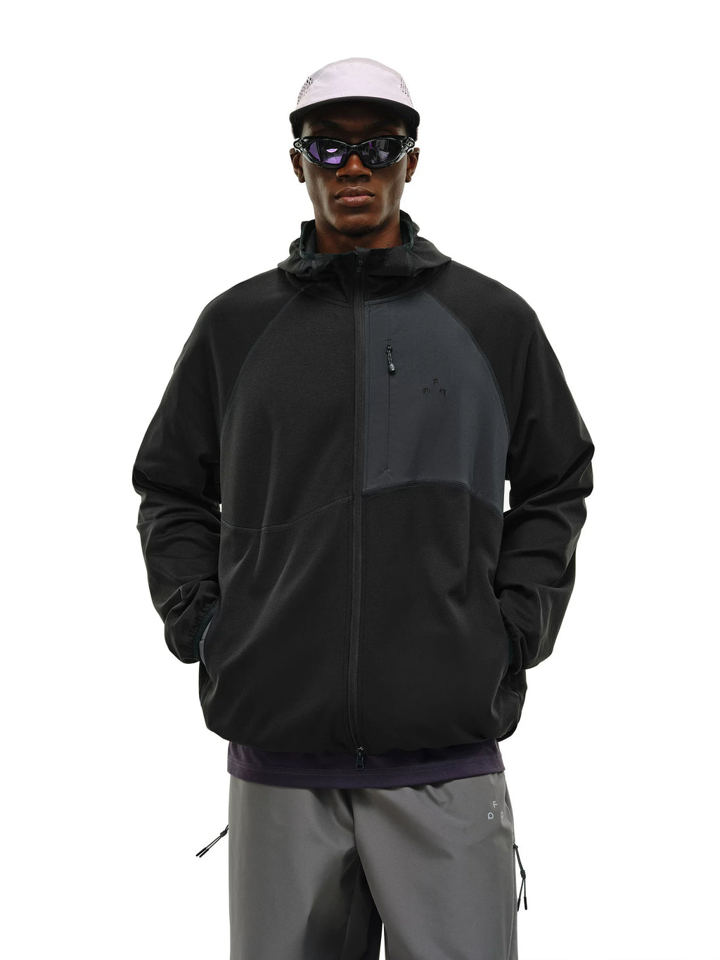 FPA Contrasting Zipper Cardigan Sweater Jacket