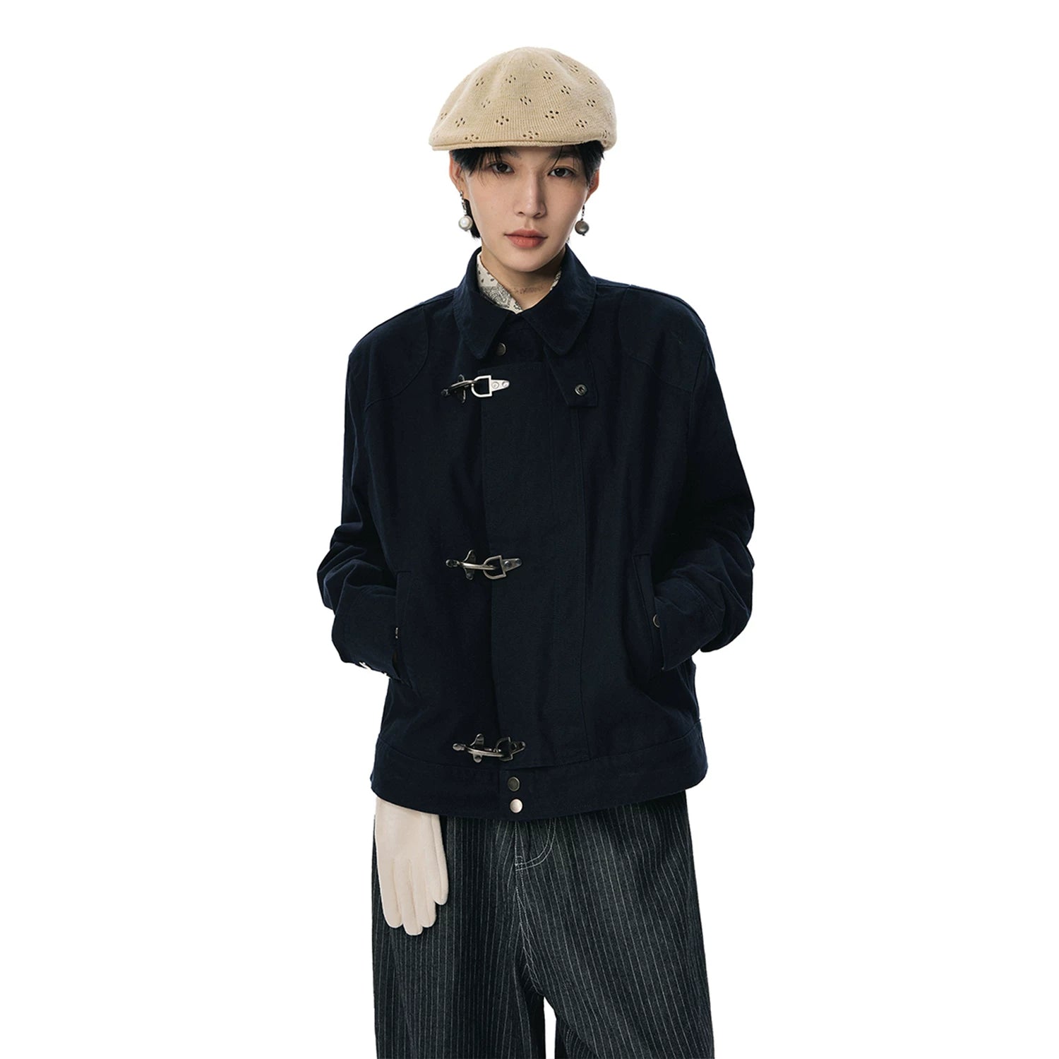 Sameuoo Micro Loose Short Hem Micro Jacket