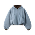 Inflation Short Contrasting Plush Zip Jacket