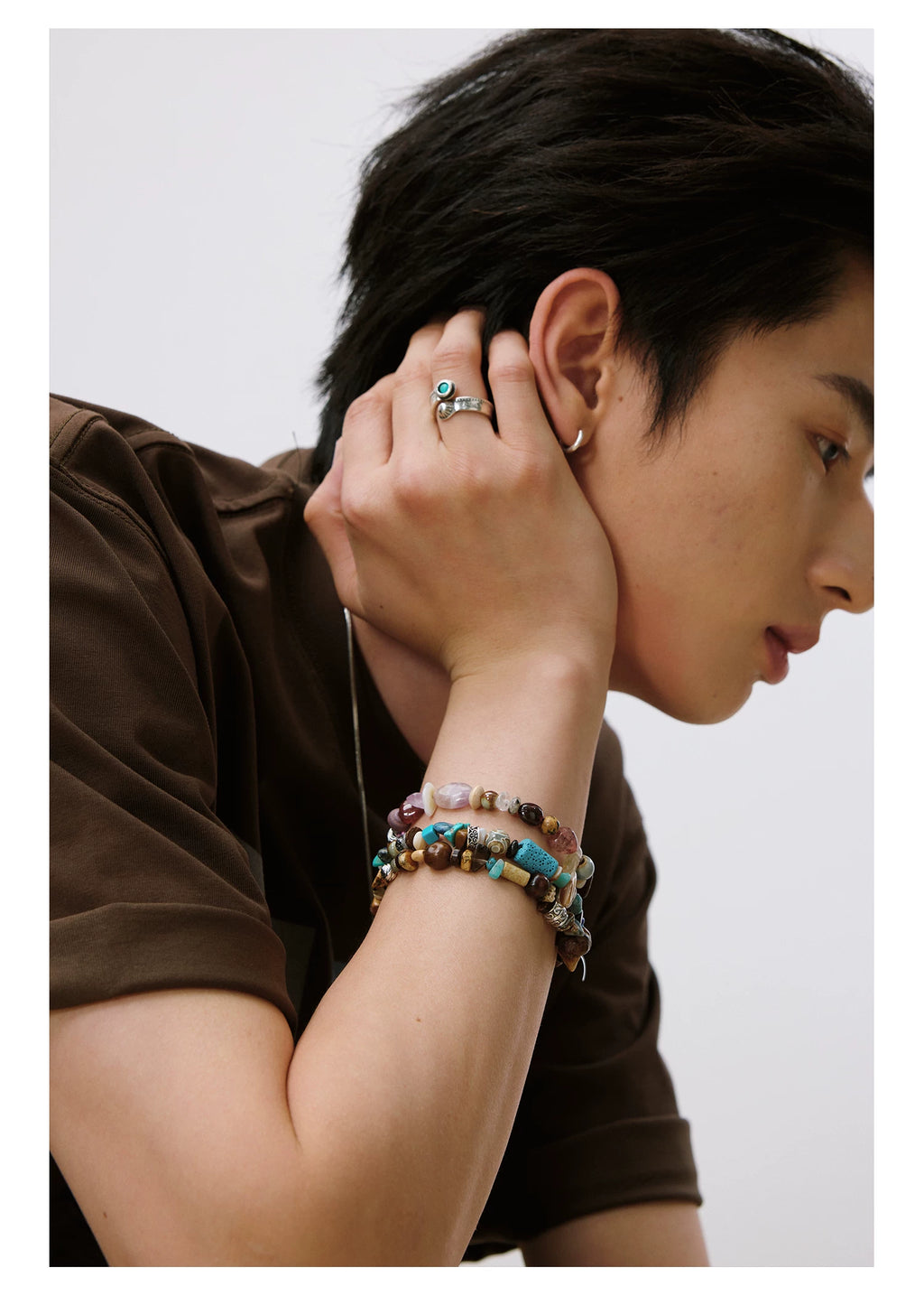 LR MADE Retro Colored Stone Bracelet Beaded