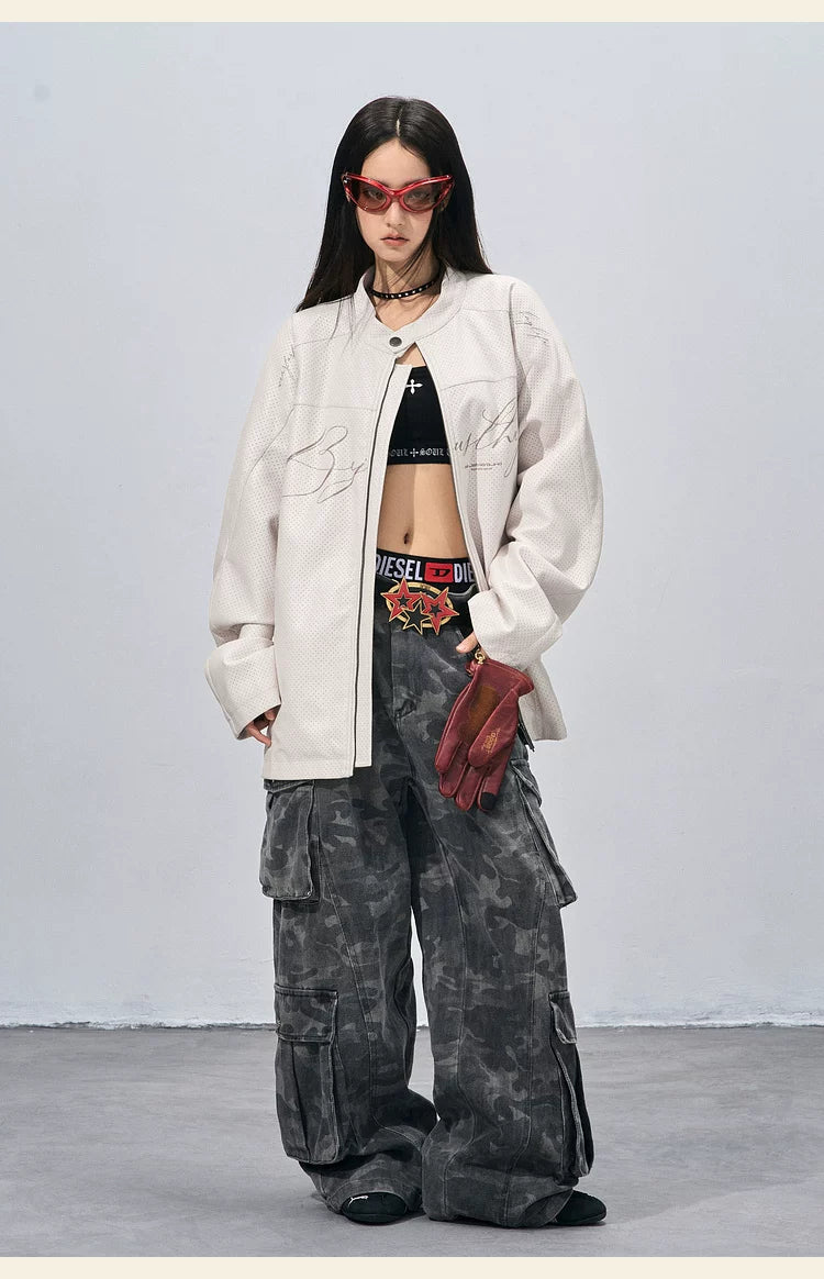 BJHG PU Leather Couple Biker Jacket