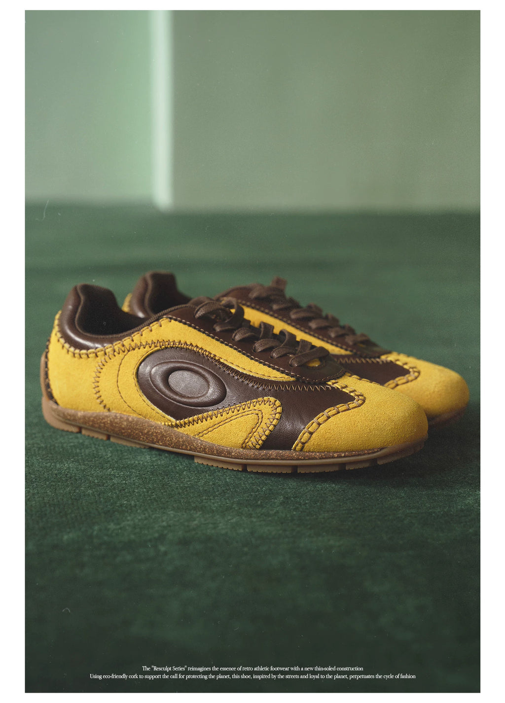 OLD ORDER Leather Retro Thin-Sole Sneaker