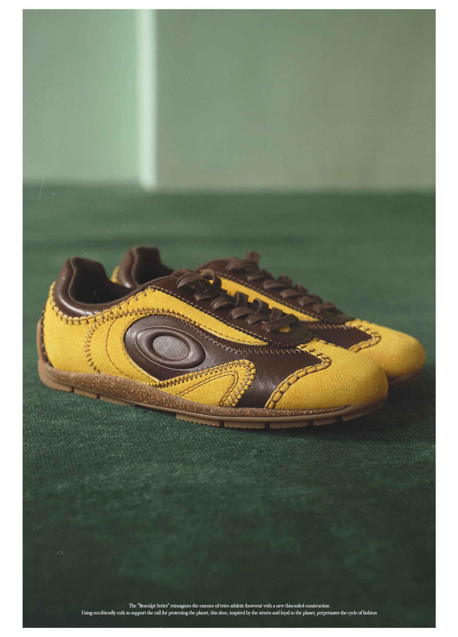 OLD ORDER Leather Retro Thin-Sole Sneaker