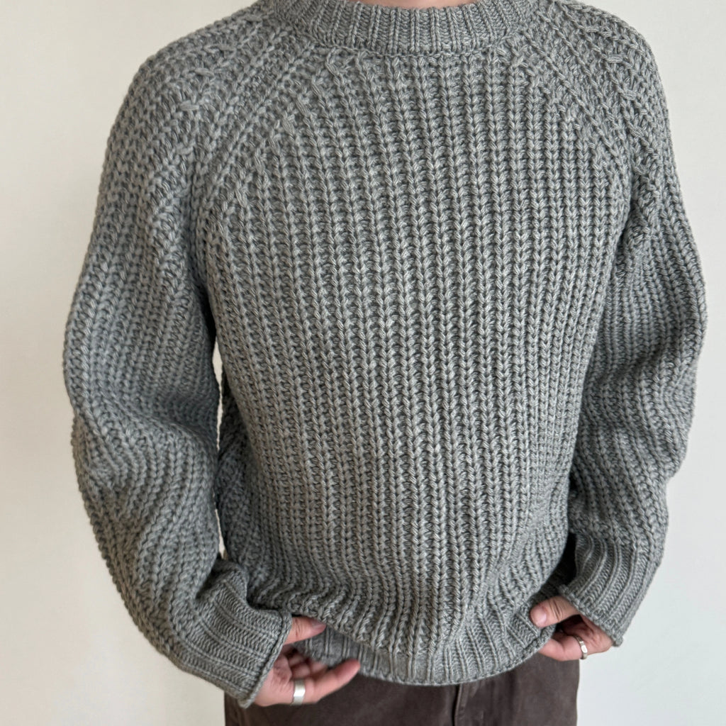 Anniehal Fluffy Woven Curled Fisherman Sweater