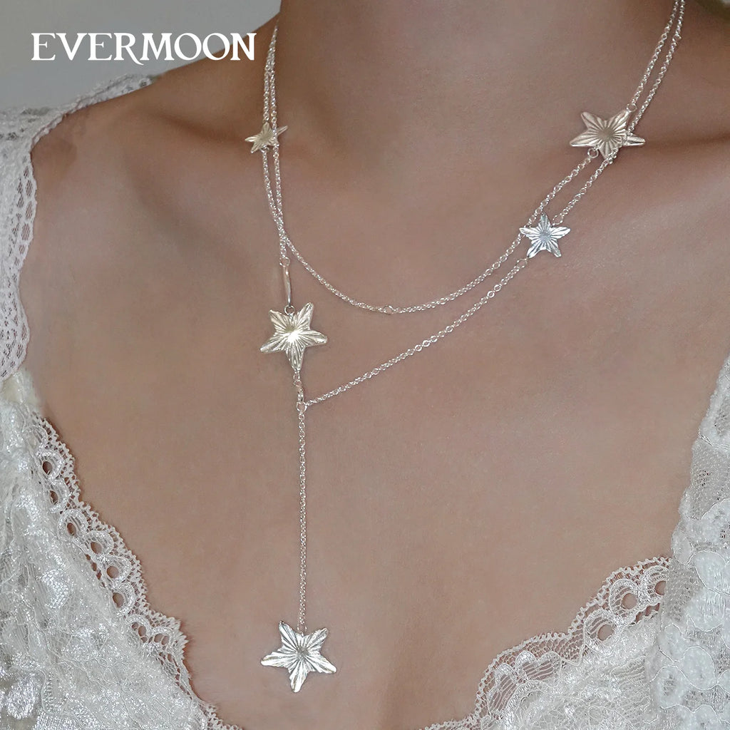 EVERMOON Sterling Silver Long Adjustable Sweater Necklace