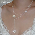 EVERMOON Sterling Silver Long Adjustable Sweater Necklace