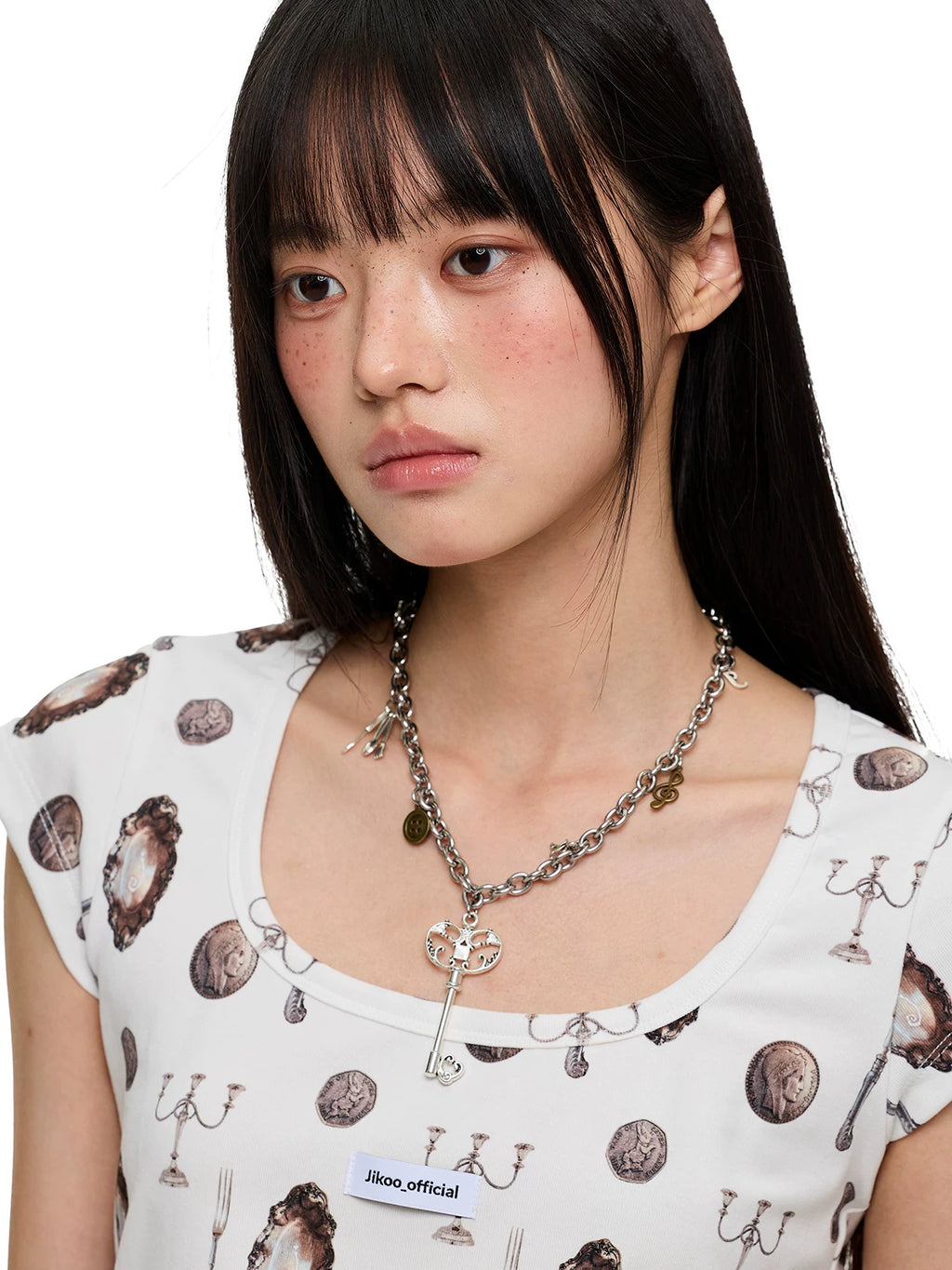Jikoo Heart-shaped Key Adjustable Necklace