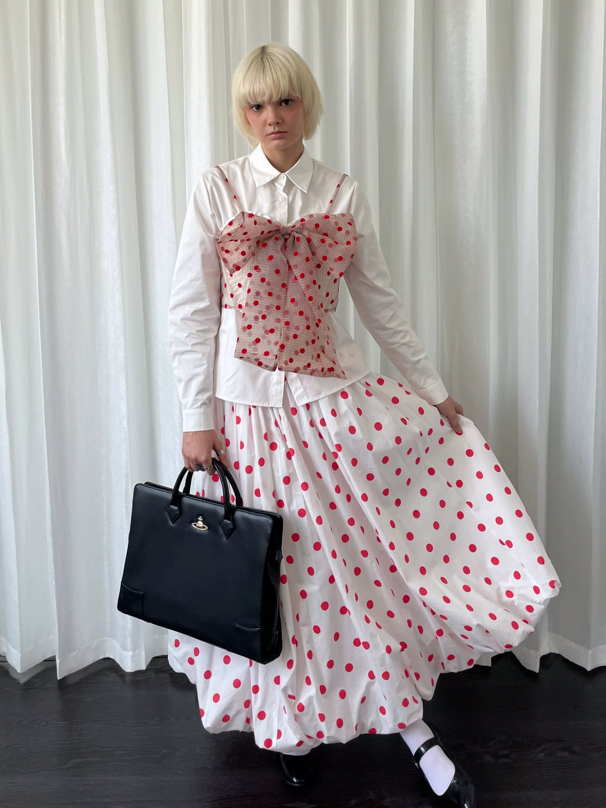 Loosesmell Polka Dot Loose Bubble Dress