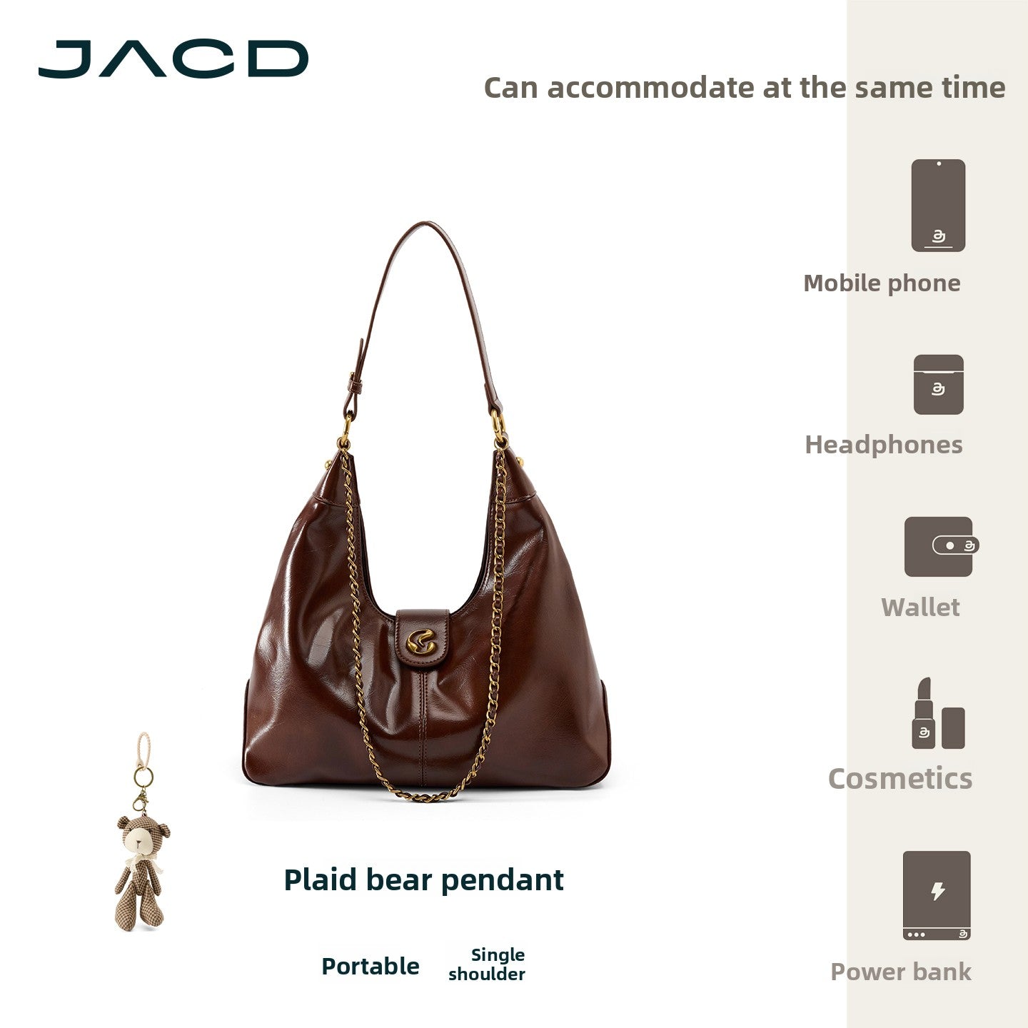JACD Slack Hobo Brown Underarm Bag