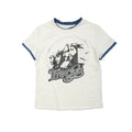 TREclub Blue-White Contrast Distressed Tee