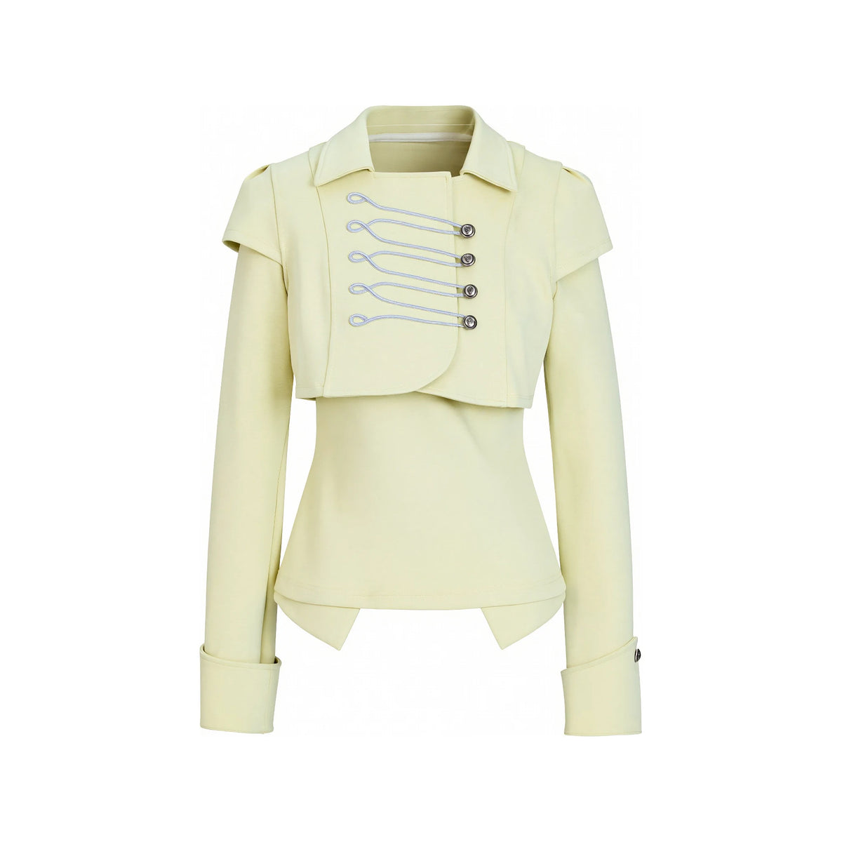 JIKOO Earl Grey Napoleon -Piece Cropped Vest & Long-Sleeve Tee