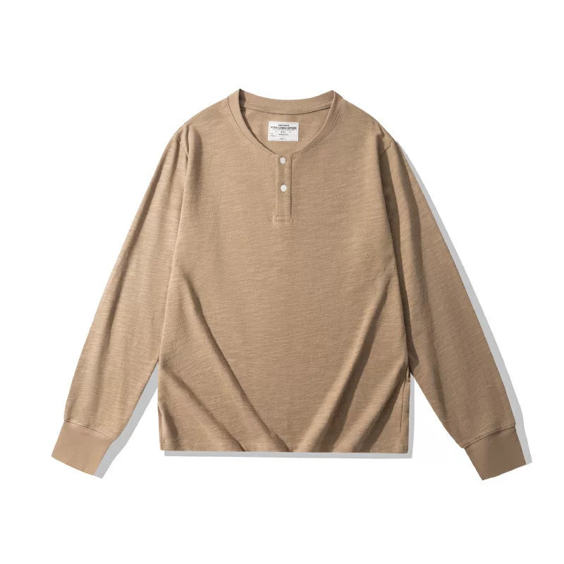PrintAce Bamboo-Joint Cotton Breathable Loose-Fit Henley