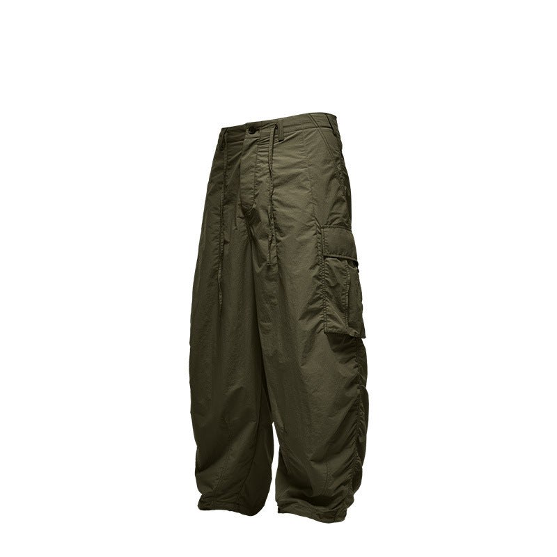 INF Fine plaid loose tooling wide-leg pants