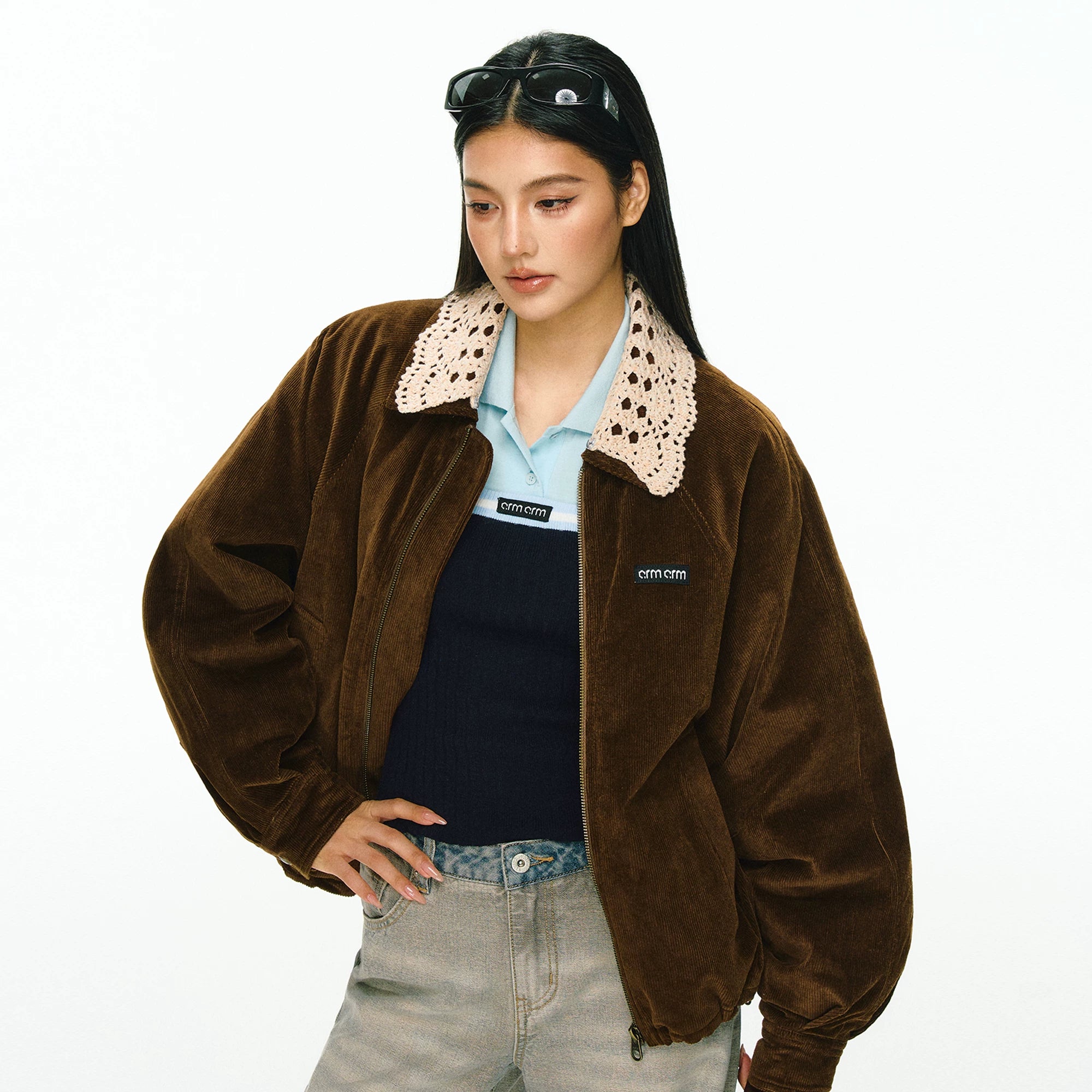 Ariseism Lace Neck Cotton Jacket