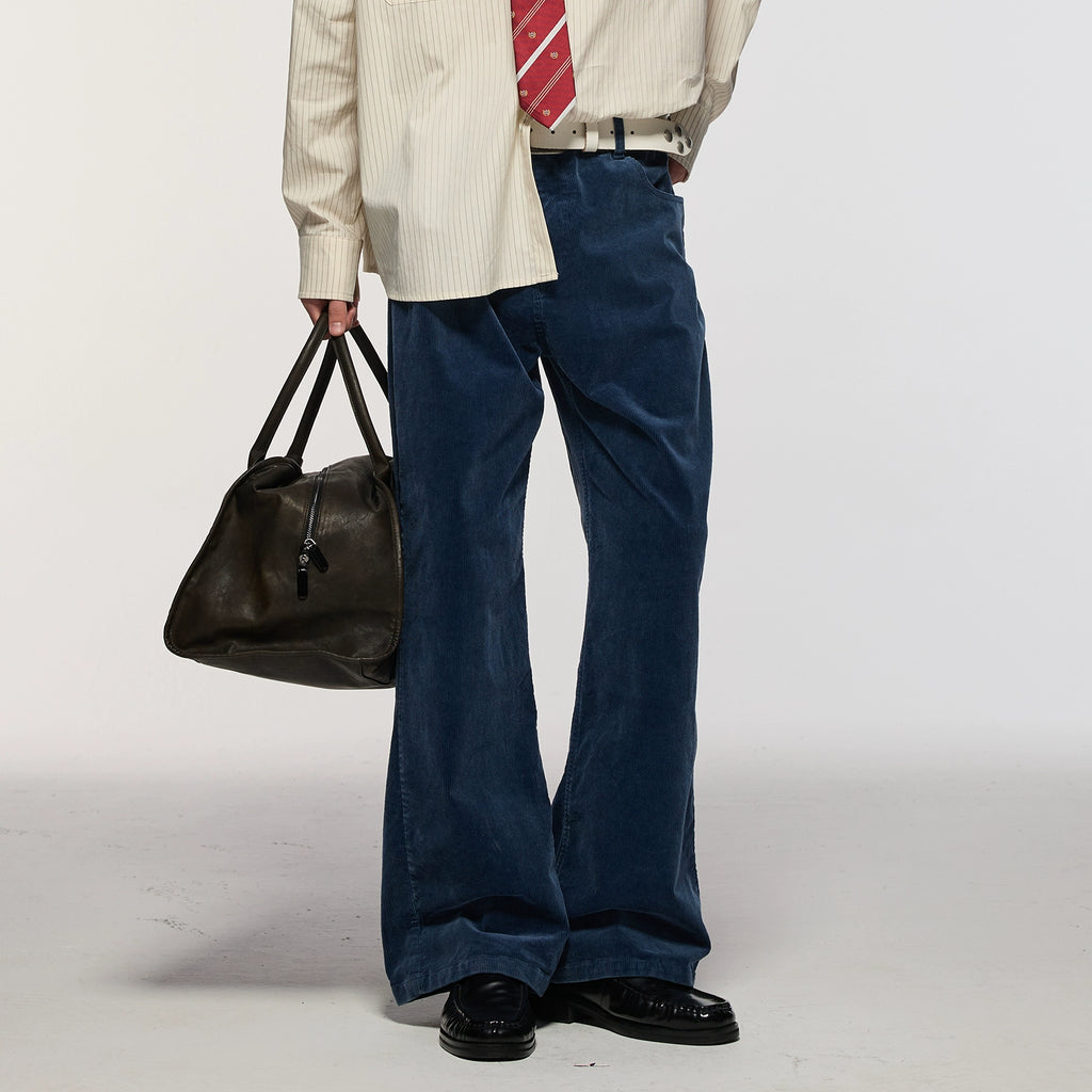 Azure Lisseur Corduroy Micro-pull Casual Straight Overalls