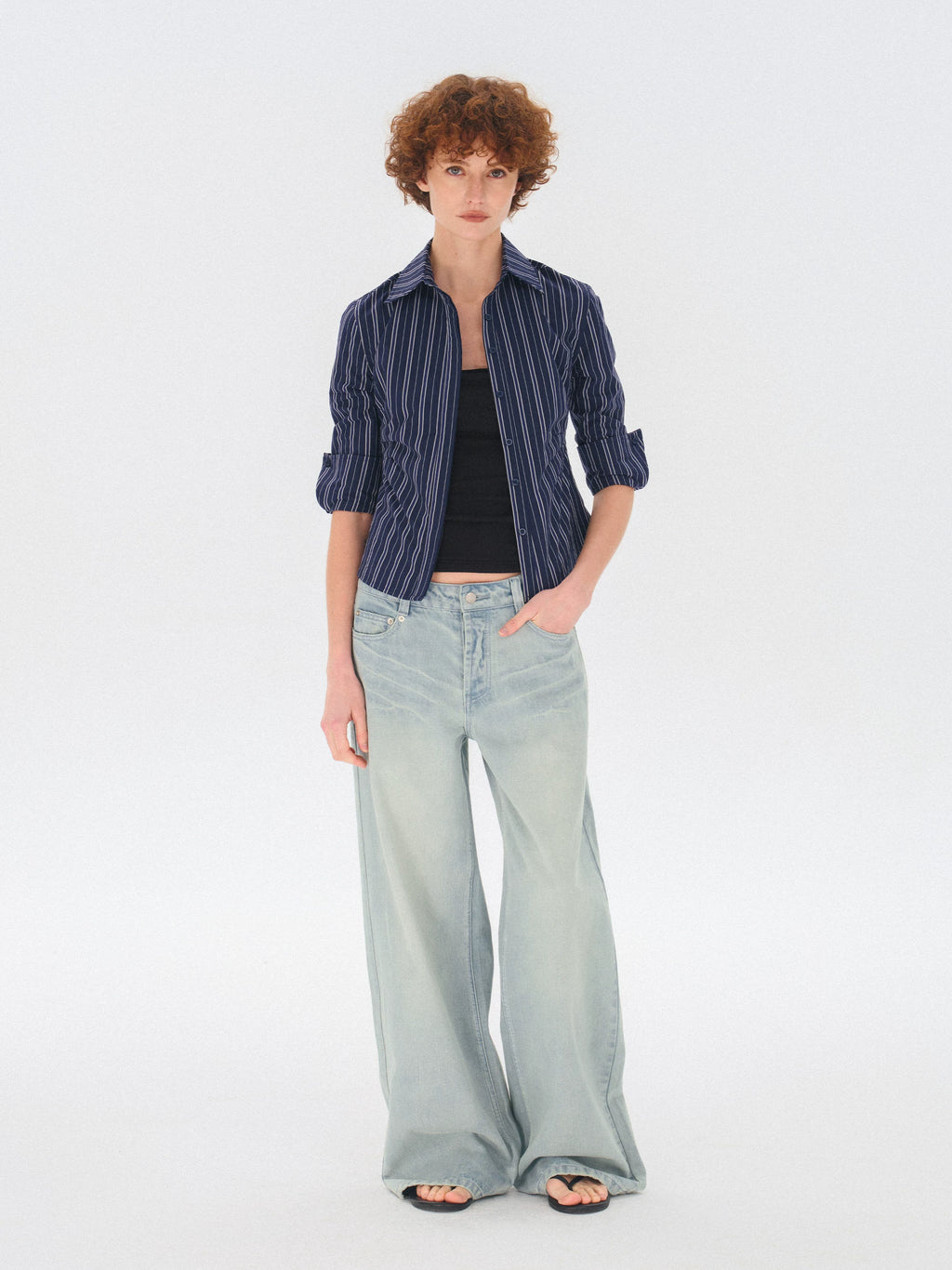 COSTUSTOOT Faded Straight Loose Jeans