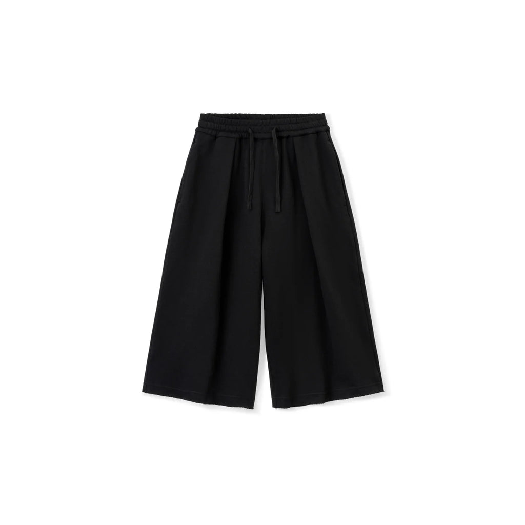 SUPERTOFU Wide-Leg Rolled-Hem Elastic Waist Capri Sweatpants