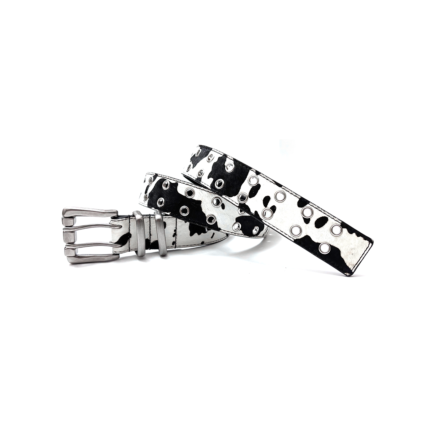 DPOL Maillard Cowhide Double-row Pin Buckle Belt