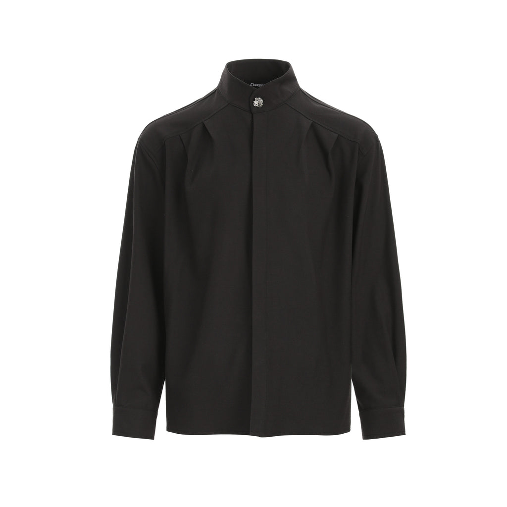 CHANYOOU Vintage Pleated Design Long-sleeved Shirt