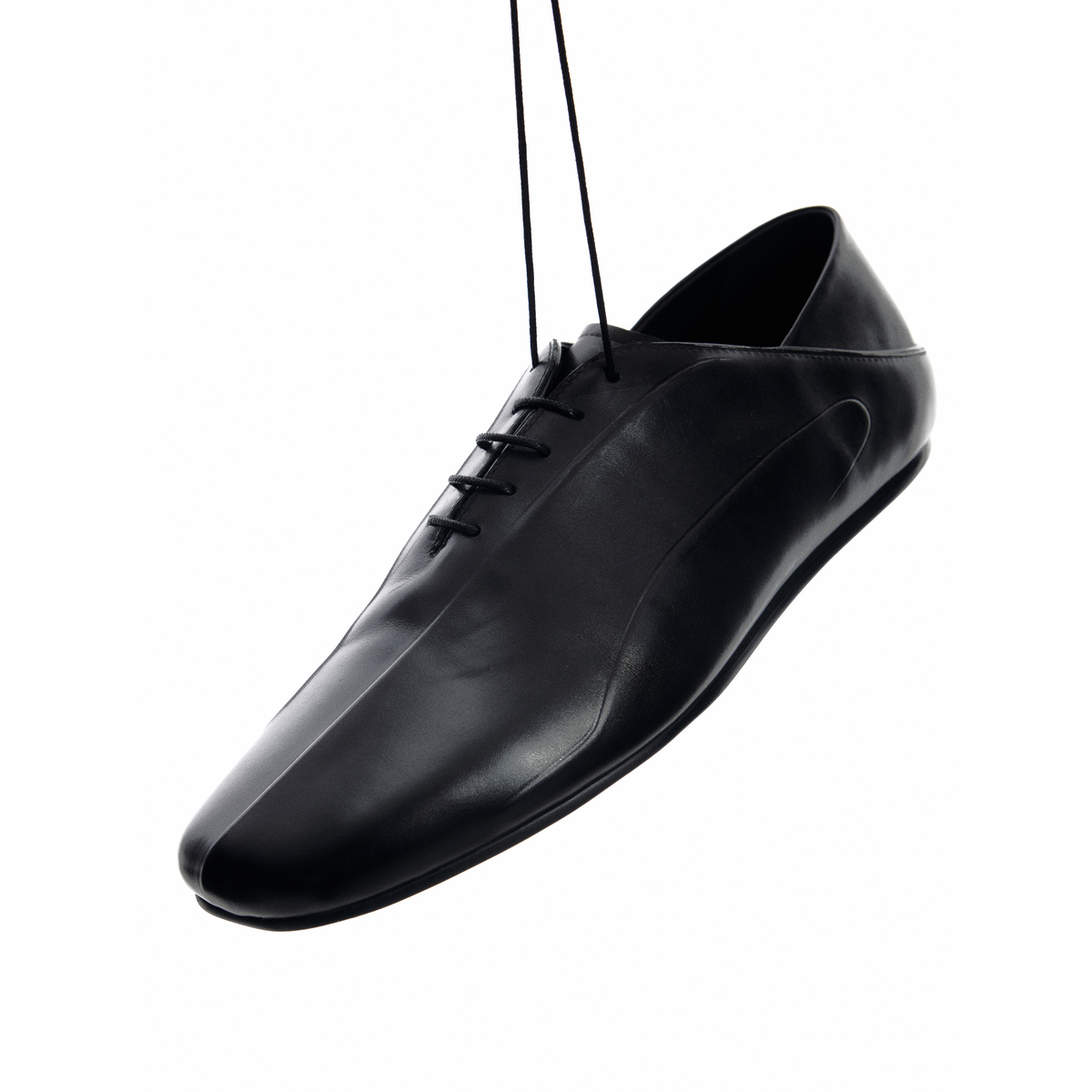 BEVAN UP Leather Lace-Up Round-Toe Derby