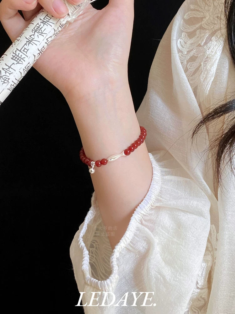 LIDAYE Red Agate Fish Stackable Bracelet