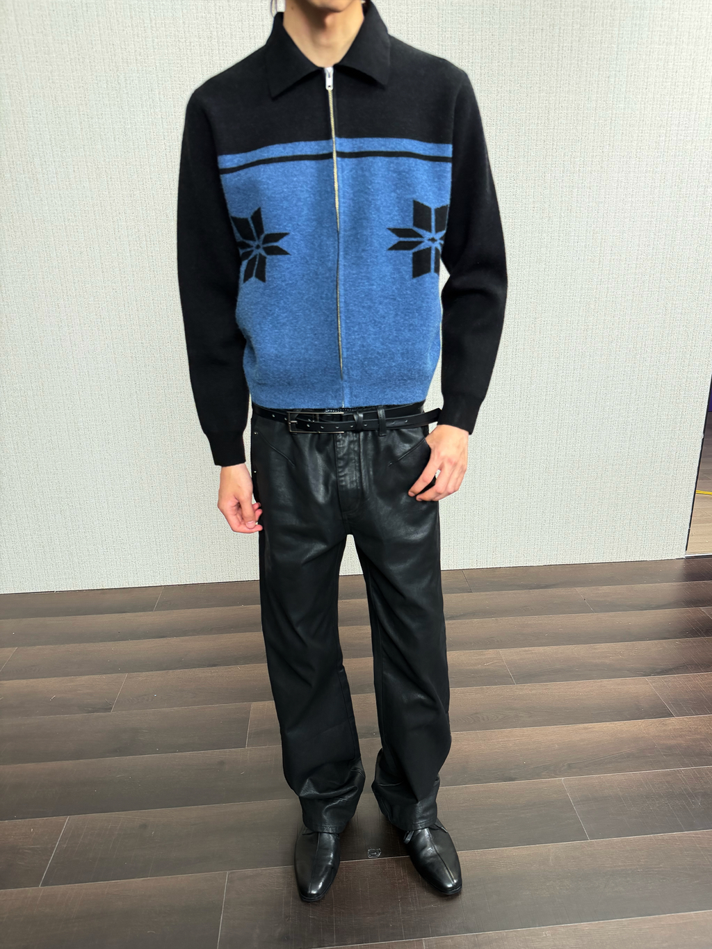 JCAESAR Snowflake Knit Cardigan Breathable Slim Fit