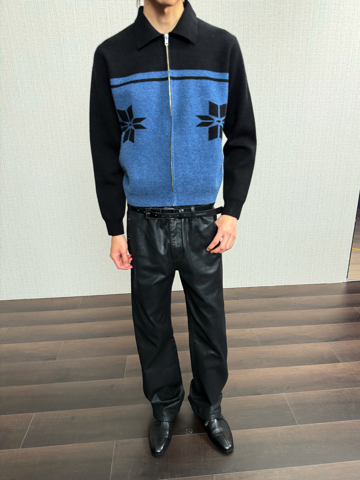 JCAESAR Snowflake Knit Cardigan Breathable Slim Fit