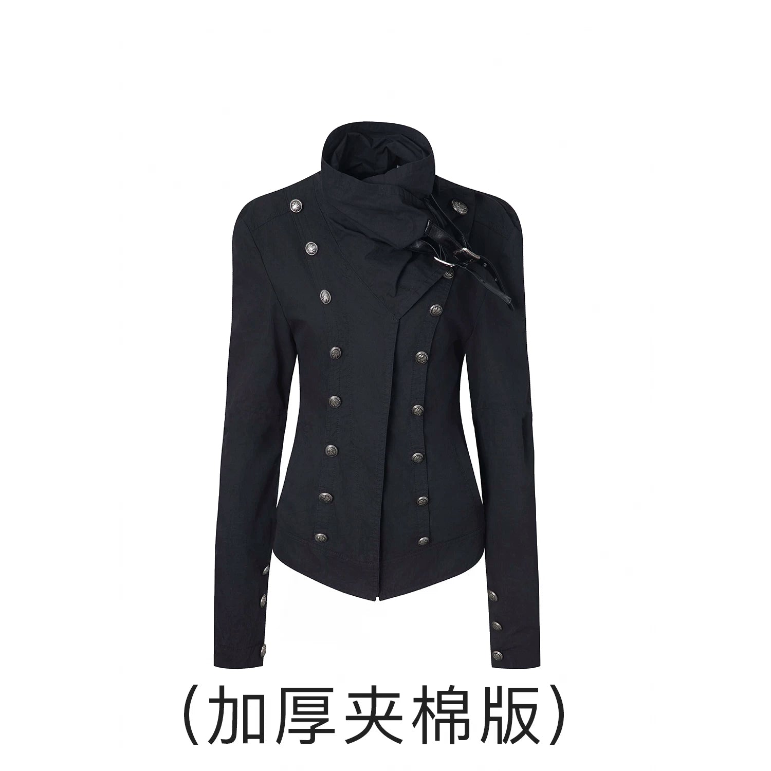 DoublePunch High-neck Vintage Metal Buckle Padded Thickened Jacket
