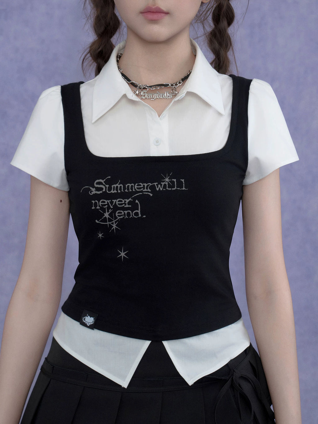 SagiDolls Girl Spirit Dark Sweet Knit Two-in-One Top