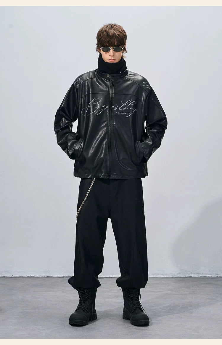 BJHG PU Leather Couple Biker Jacket